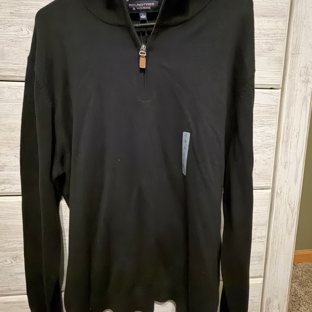 Roundtree & Yorke Black Quarter-Zip Pullover